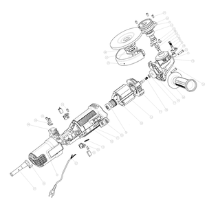 Page A Diagram and Parts List for G720-B2C Type 5 Black and Decker Angle Grinder